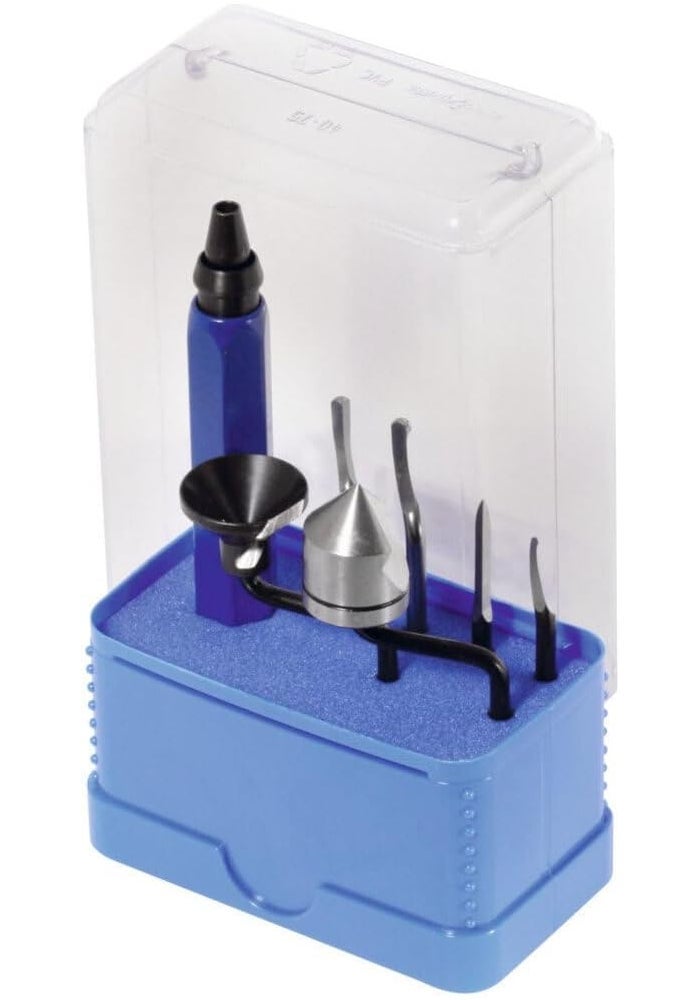 NOGA 7 Piece Trouble Shooter Deburring Set with Blue Aluminum Handle - Image 2